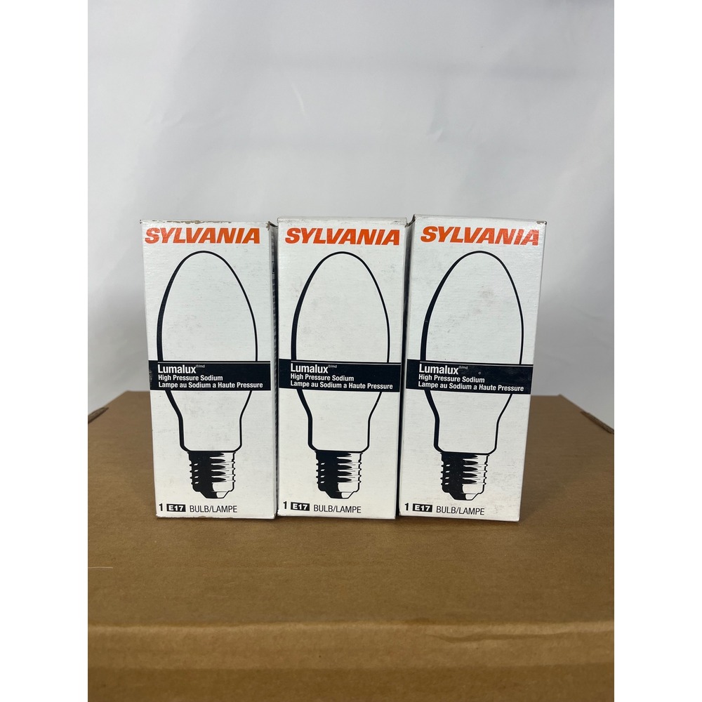 Lot of 3 Sylvania Lumalux High Pressure Sodium Light Bulbs‎ E17 Base New